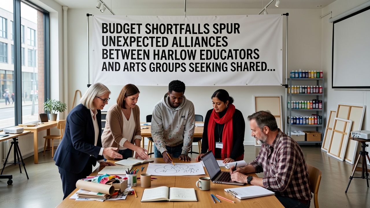 Joint workshop session involving Harlow teachers and local artists exploring collaborative program ideas